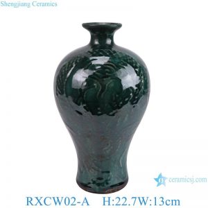 RXCW02-A Jingdezhen Porcelain Home Decoration Green Carved Dragon Ceramic Vase