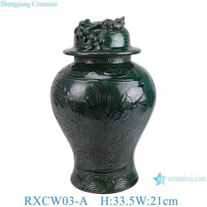 RXCW03-A Jingdezhen porcelain high quality affordable home decoration dragon ceramic ginger jar