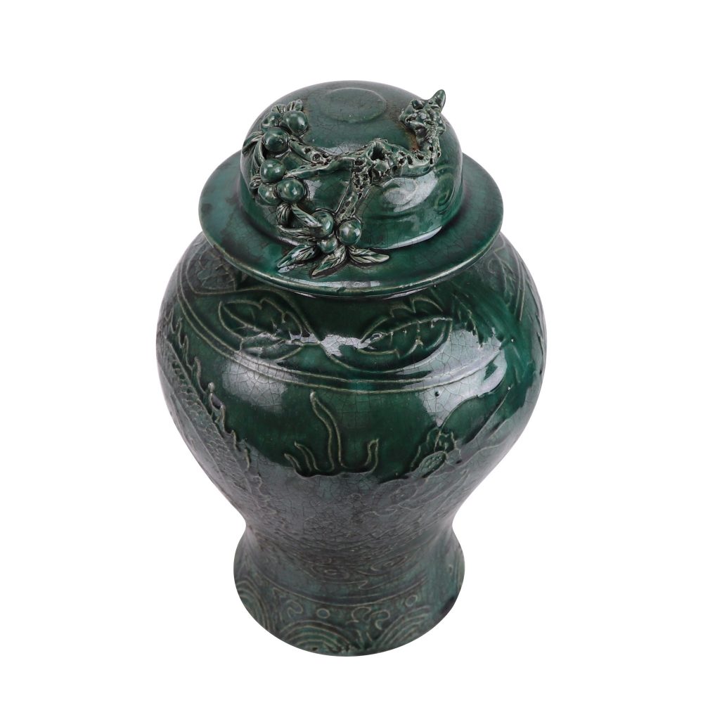 Jingdezhen Porcelain High quality affordable home decorative dragon ceramic ginger jar top view