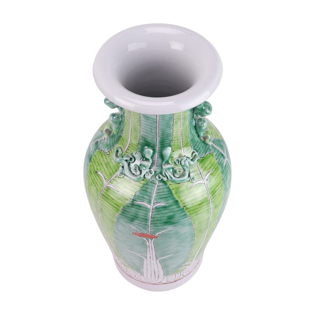 Jingdezhen Creative Design Cabbage Pattern Home Decor Ceramic Vase Top View