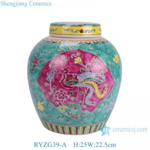 RYZG39-A Jingdezhen porcelain phoenix peony pattern home decoration ornaments ceramic jar