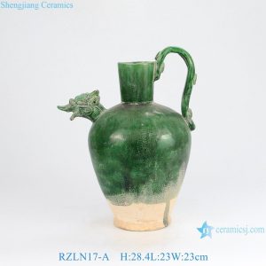 RZLN17-A Jingdezhen porcelain home decoration green phoenix head pot pitcher ceramic vase