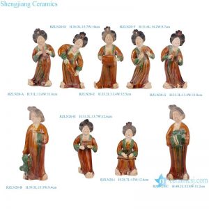 RZLN20-series China Jingdezhen Ceramics Tang Sancai Beauty Sculpture Various Shapes Ceramic Home Decoration Gifts