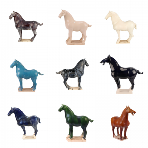 RZLN08 Pottery Horse Decorative Sculpture Home Decor Statues Collectible Home Office Garden Handmade Gift Ceramic Horses Figurines