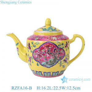 RZFA16-B Jingdezhen porcelain high quality famille rose phoenix peony pattern ceramic kettle