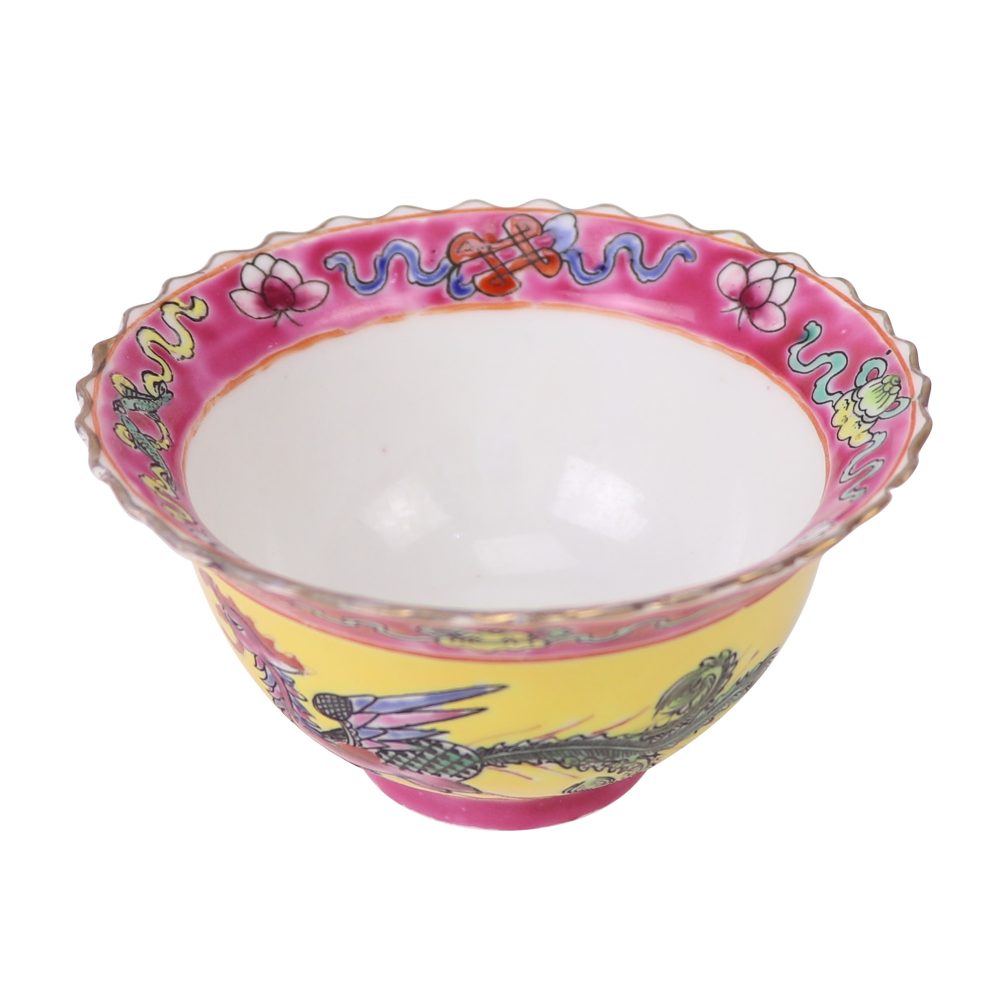 RZFA28-B Jingdezhen Ceramics household pastel phoenix pattern ceramic bowl side view