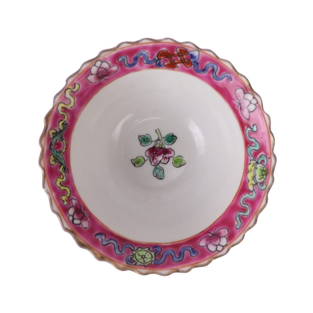 RZFA28-B Jingdezhen Ceramics household pastel phoenix pattern ceramic bowl interior view