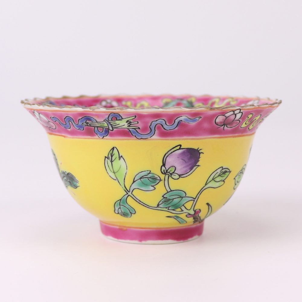 RZFA28-B Jingdezhen Ceramics household pastel phoenix pattern ceramic bowl side view