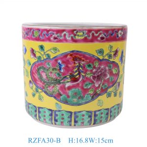 RZFA30-B Jingdezhen Porcelain Phoenix Peony Pattern on Red Background Ceramic Pot