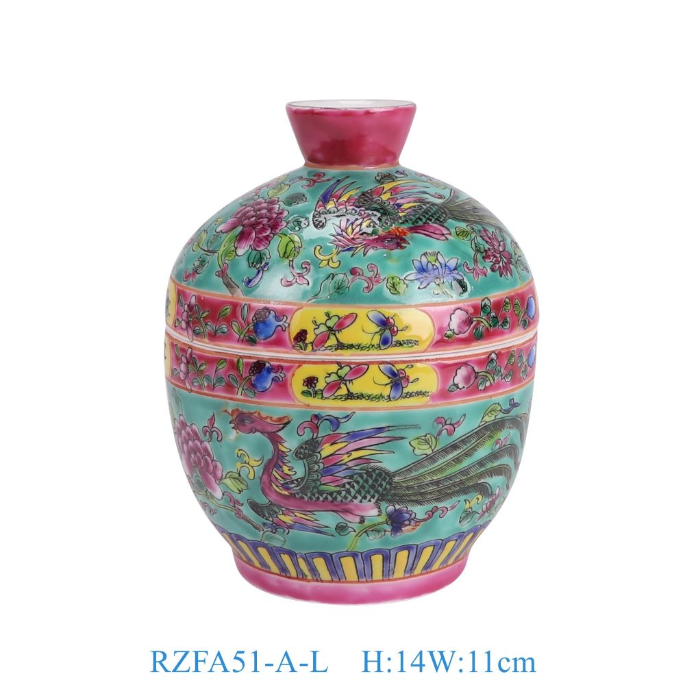 RZFA51-A-S Jingdezhen Peranakan Porcelain Chinese Style Pastel Home Decoration Storage Nonyan Ceramic Large Jar