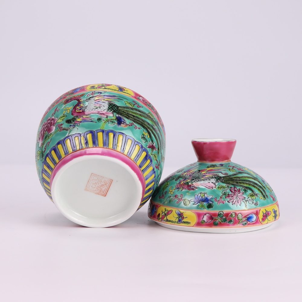 RZFA51-A-L Jingdezhen Peranakan Porcelain Chinese Pastel Home Decoration Storage Nonyan Ceramic Large Jar Bottom Picture