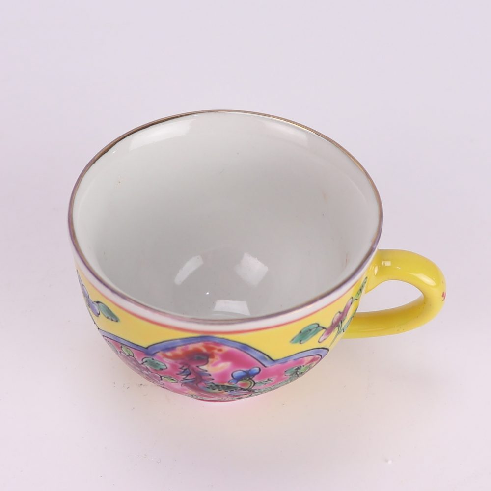 RZFA53-B Jingdezhen blue and white hand-painted peranakan nonyan ceramic design pattern ceramic cup top view