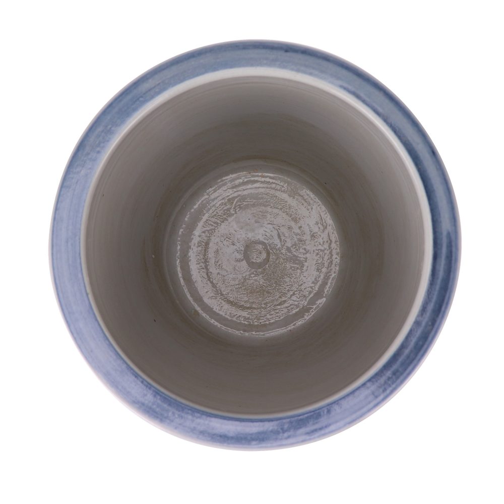 RZSX03-D Jingdezhen Porcelain hand-painted blue and white crane pattern home ornaments ceramic flower pot interior view