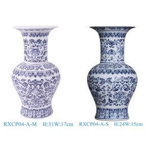 RXCP04-A(Medium,Small)  Cheap Price Beautiful Blue and White Scrolling Floral Pattern Mushroom Shape Ceramic Home Decoration