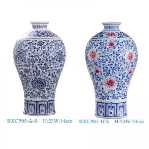 RXCP05-A-S Cheap Blue and White Floral Pattern Porcelain Vase