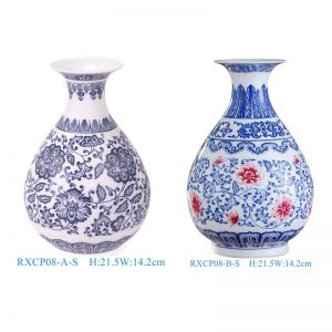 RXCP08-A-B-S Cheap Blue and White Floral Pattern Porcelain Yuhuchun Vase