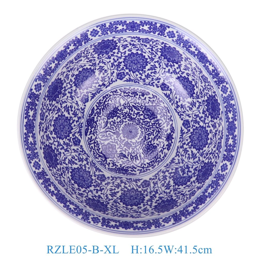 RZLE05-B-XL Jingdezhen blue and white tangerine home decoration tableware ceramic dinner plate extra large