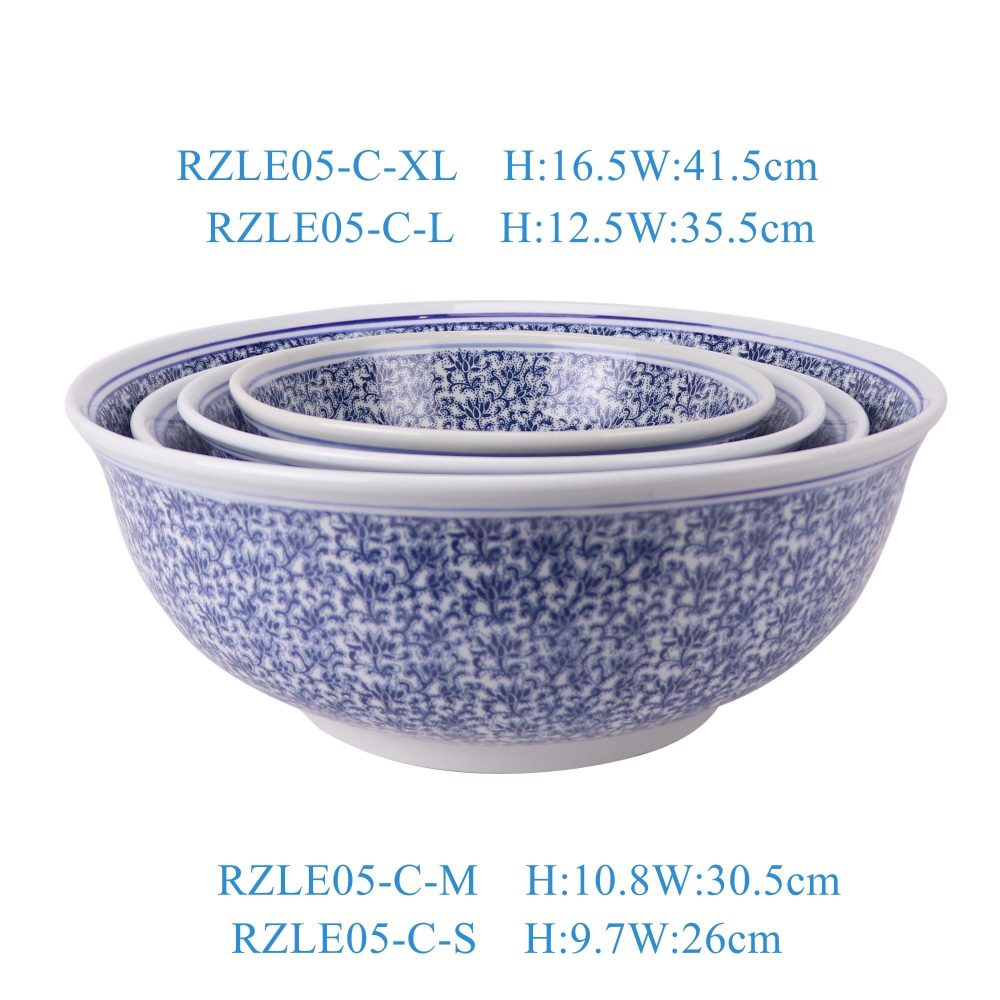 RZLE05-C Jingdezhen porcelain blue and white series unique design small flower pattern ceramic dinner plate in four sizes