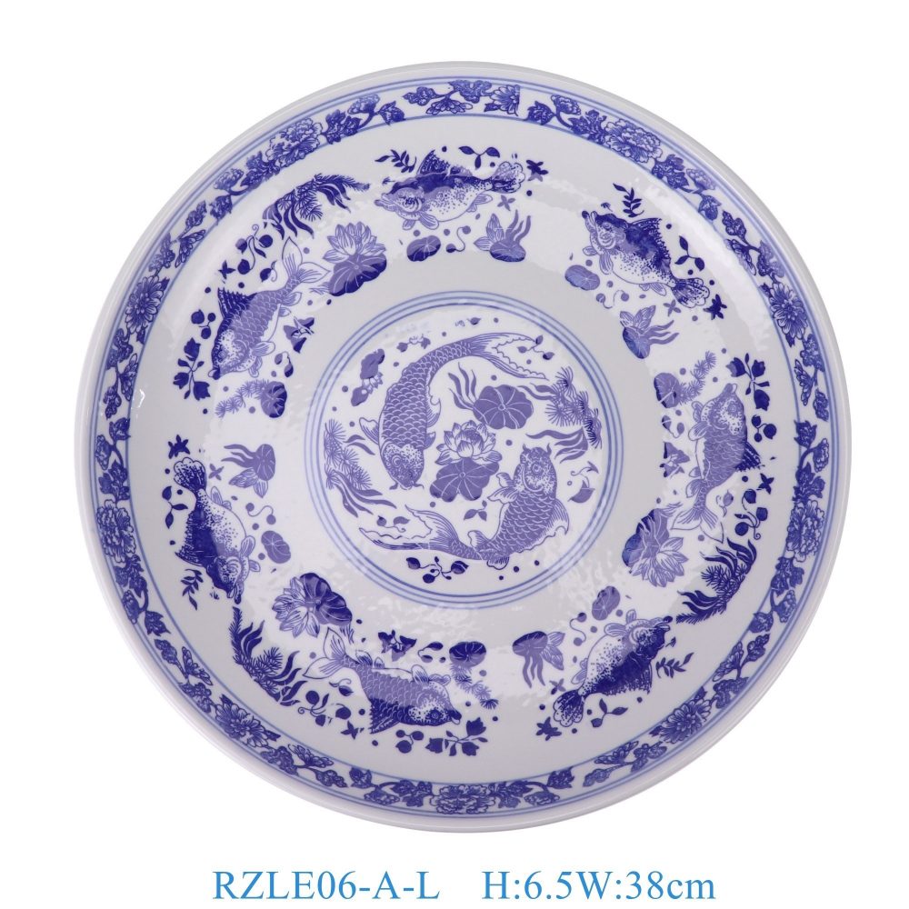 RZLE06-A-XL Jingdezhen blue and white ceramic four-piece set high quality low price Baishou bowl large size