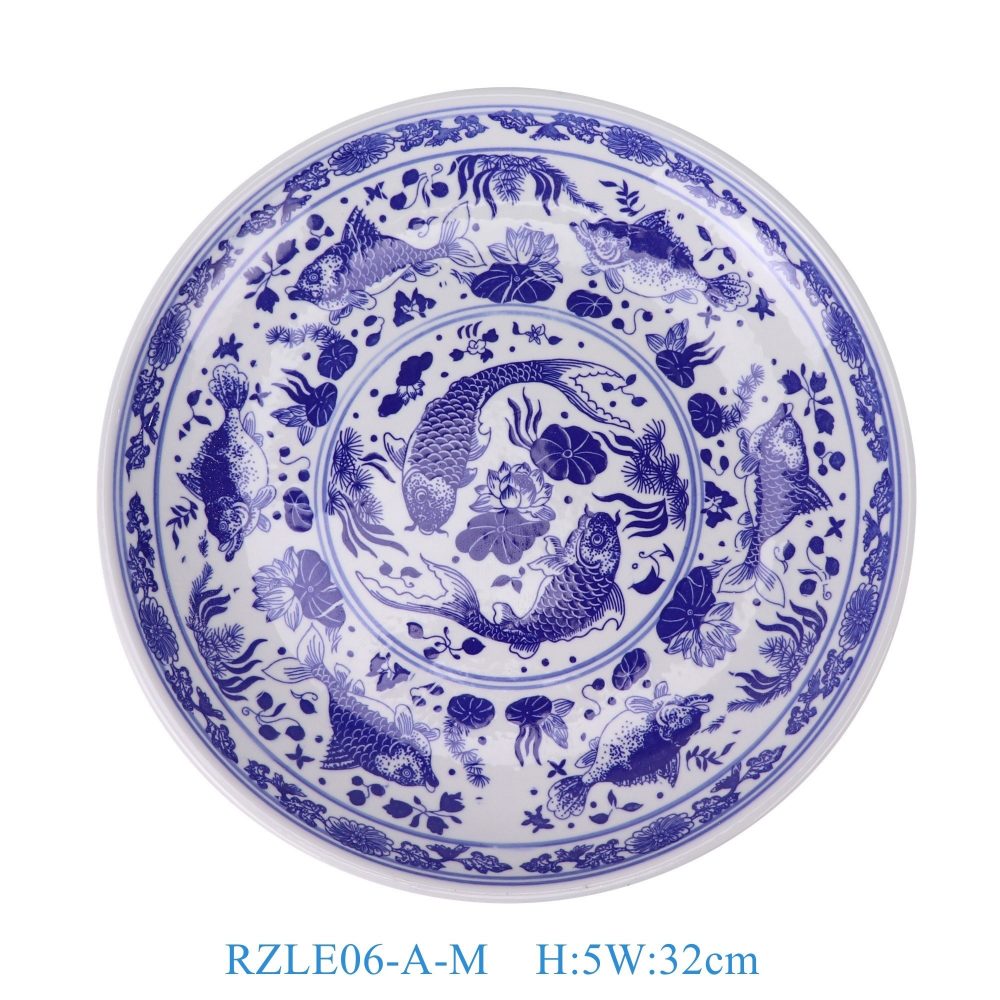 RZLE06-A-XL Jingdezhen blue and white ceramic four-piece set, high quality and low price, medium size Baishou bowl