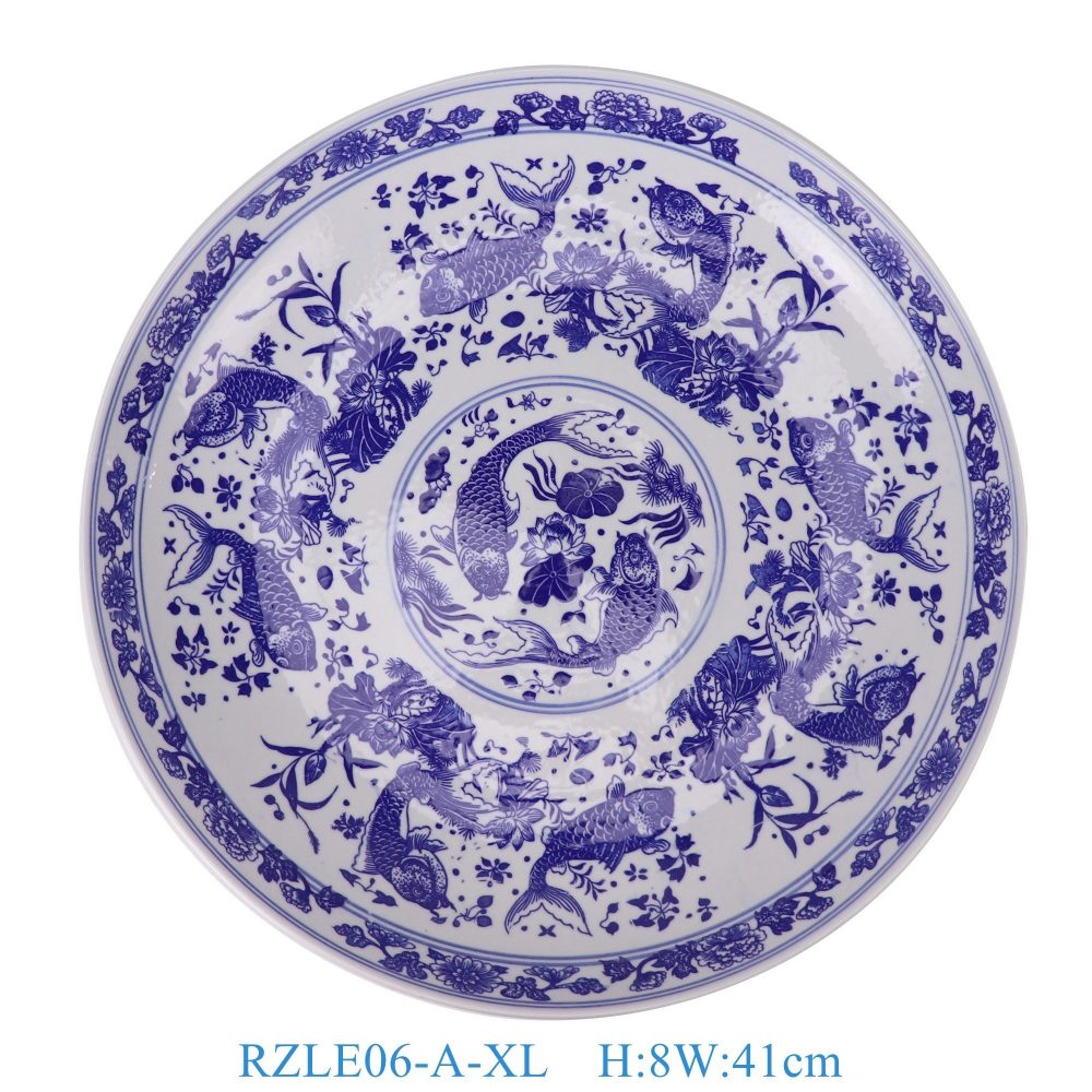 RZLE06-A-XL Jingdezhen blue and white ceramic four-piece set, high quality and low price Baishou bowl extra large