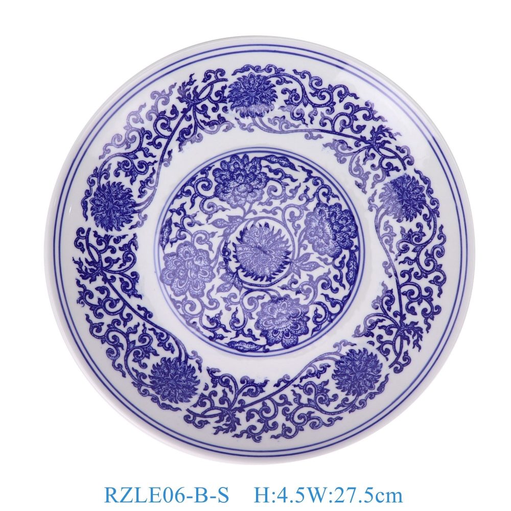 RZLE06-B-XL Jingdezhen Ceramics high quality blue and white ceramic plate small size