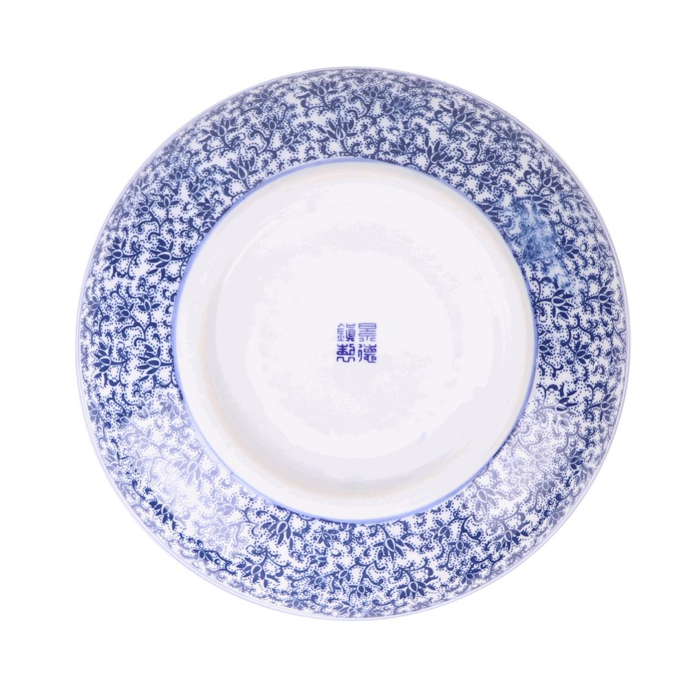 RZLE06-C Jingdezhen Porcelain Home Decoration Gift High Quality Blue and White Flower Pattern Ceramic Plate Bottom Picture