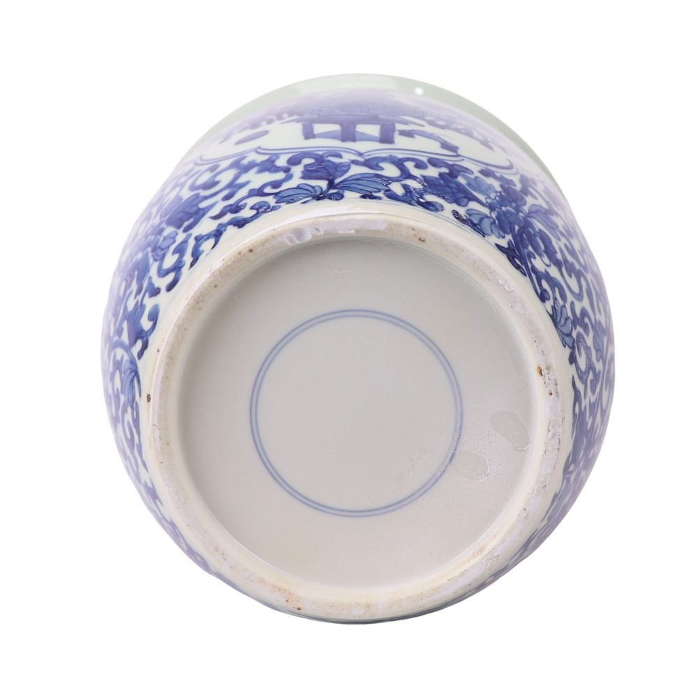 RXCS08-A Jingdezhen porcelain hand-painted blue and white window opening antique pattern home garden decoration ceramic flower pot bottom picture