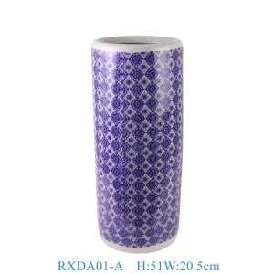 RXDA01-A  Jingdezhen high quality and low price porcelain blue and white flower ceramic quiver umbrella tube