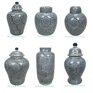 RXAE series Unique Cheap Low Price Blue and White Petal Pattern Ceramic Jar and Vase