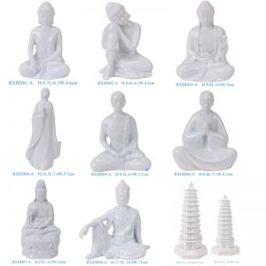 RXDD Series Green Glaze Ceramic Budda Different Postures Religion Products