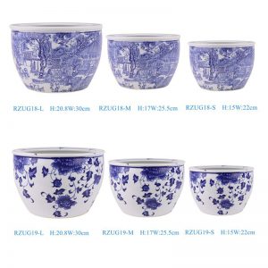 RZUG18-19-20-21-L-M-S Cheap Price Blue and White Medium Size Porcelain Flower Pot