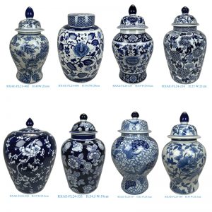 RXAE series Medium Size Blue and White Porcelain Lidded Jar Living Room Decoration