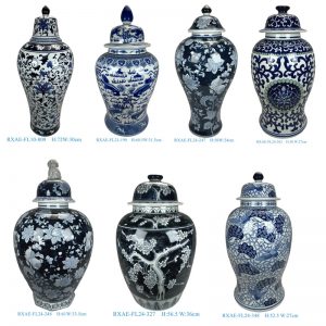 RXAE-FL24 series Big Size Blue and White Porcelain Temple Jar Living Room Decoration