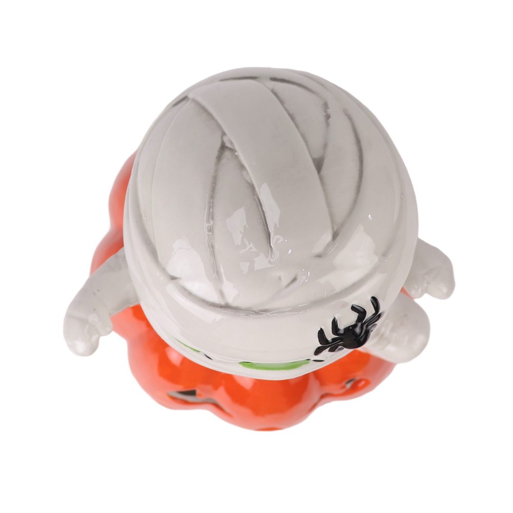 RXBW05 Halloween ceramic decorative ornaments white sling red pumpkin doll sculpture gift top view