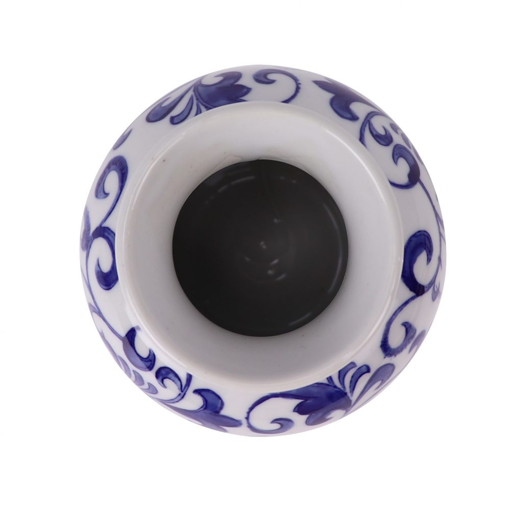 Jingdezhen porcelain blue and white flower leaf pattern home decoration ornaments ceramic mini cute vase interior view