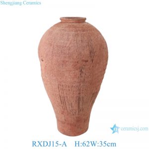 RXDJ15-A Retro Style Pottery Glaze Rough Texture Floor Ceramic Vase for Dried Flower