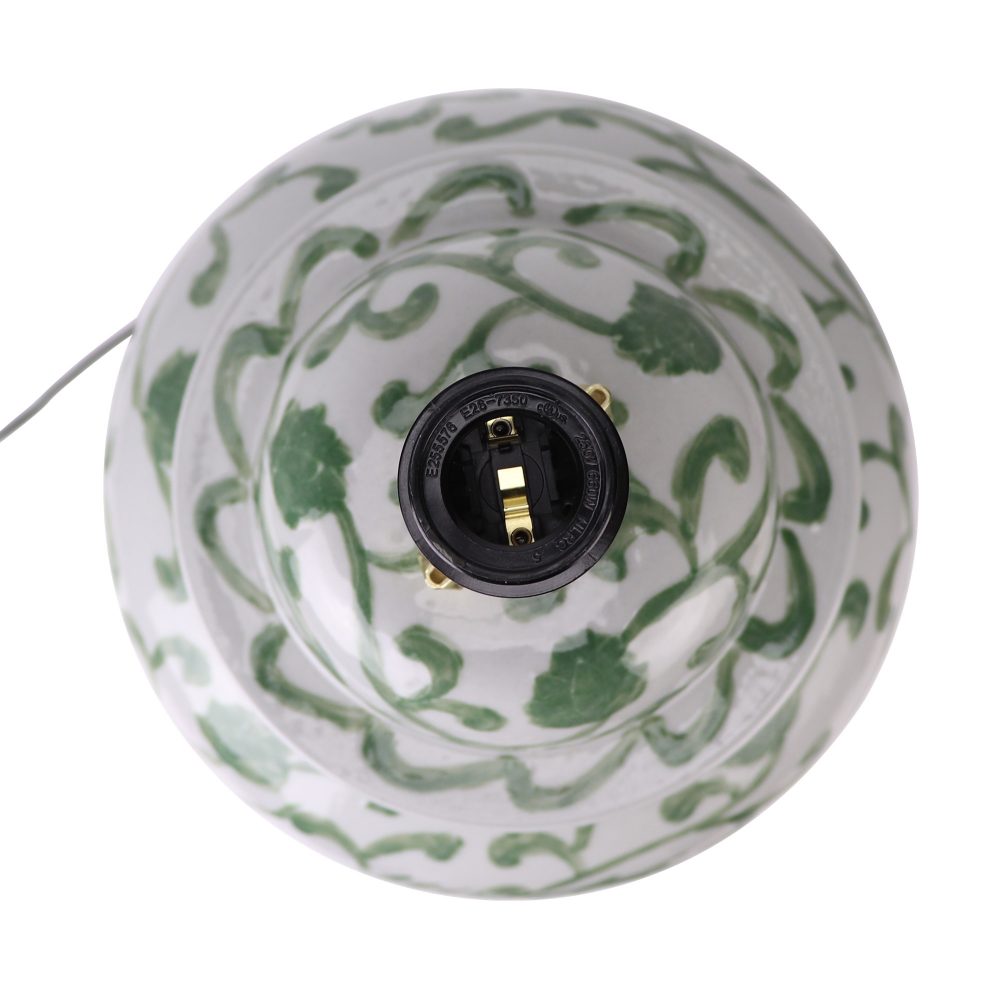 Jingdezhen hand-painted blue dragon pattern ceramic ornament lamp top view