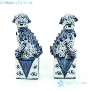 RZGB22 Pair of Foo Dogs,Fu Dogs,Buddha Dogs,Chinese Guardian Lions,Ceramic Sculpture